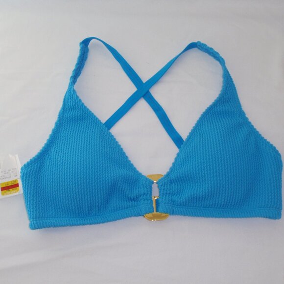Bleu Rod Beattie Textured Ring Front Bra Sized Swimwear Bikini Top NWOT 34D - Picture 2 of 13